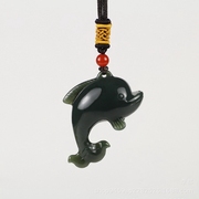 极速天然新疆和田玉小海豚挂件玉坠 青玉守护一生立体雕刻海豚吊