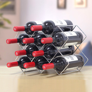 颐馨红酒架格子葡萄酒展示架菱形酒柜酒瓶摆件铁艺创意欧式家用客