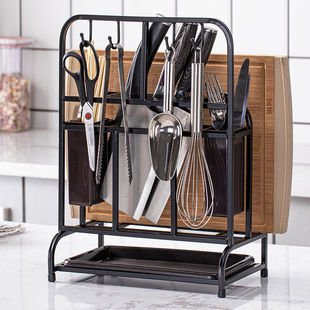 不锈钢架厨房用品置物架，家用大全多功能筷子笼砧板，菜具收纳架
