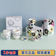 韩国Dailylike彩绘陶瓷马克杯男女情侣咖啡杯茶杯碟盖4件套装礼物