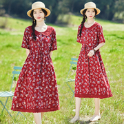 少妇女装25到30至35-40-45岁遮肚子，裙子显瘦夏装夏季中长款连衣裙