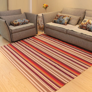 条纹棉线地毯简约卧室地毯，床前毯长方形客厅，茶几地毯儿童房地垫