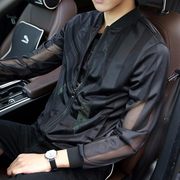 夏季男防晒衣防紫外线韩版潮流超薄款夹克透气网纱镂空速干服外套