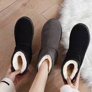 雪地靴女短筒2022冬季雪地棉鞋加绒加厚面包鞋防滑保暖女靴子