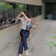 chictang韩系法式温柔ins白色收腰设计感碎花t恤仙女上衣女夏鑫贰