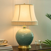新中式陶瓷台灯卧室床头灯客厅拉线开关影青瓷装饰美式台灯