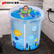 盈泰婴儿游泳桶游泳池家用新生儿童宝宝可折叠充气保温支架洗澡盆