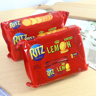 印尼进口零食乐之ritz卡夫柠檬夹心饼干，9条整盒243g台湾版