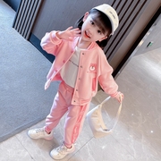 女童装0时髦套装洋气春装2外套3女宝宝秋季棒球服儿童网红6岁