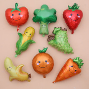 水果形状铝膜卡通气球草莓橙子西瓜气球儿童宝宝生日派对装饰布置