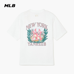 MLB 男女情侣运动学院风T恤印花大logo短袖24夏季TSV09