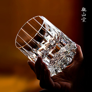 江户切子K9星芒杯高端手工无铅水晶杯威士忌洋酒杯高级感礼物杯子