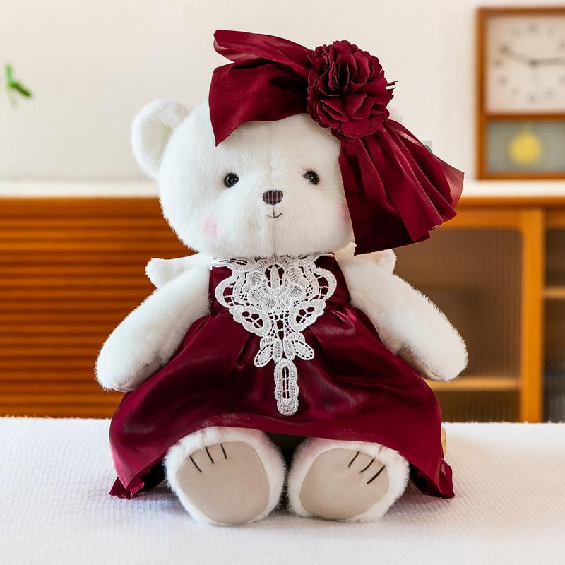 情侣婚纱抱抱熊毛绒玩具，泰迪熊玩偶结婚礼物一对压床，车头婚庆娃娃