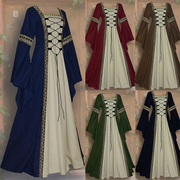 欧美中世纪复古连衣裙，文艺复兴时期宫廷礼服，裙万圣节服装话剧表演