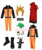 动漫COSPLAY服装火影忍者漩涡鸣人装6代红披风+橙套装COS全套