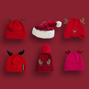 圣诞礼物送女友可爱红色鹿角帽子女生冬季保暖送闺蜜姐妹生日