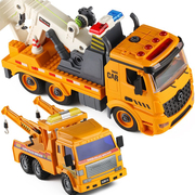 大型交通救援清障拖吊车，儿童男孩子仿真惯性工程汽车模型玩具卡车