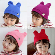 M653韩国进口春秋可爱男女宝宝无骨帽针织套头帽婴幼儿童包头帽子