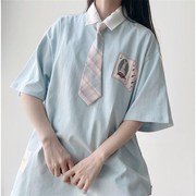 夏日系甜美可爱软妹兔子，初高中学生少女，短袖t恤+juk百褶裙两件套