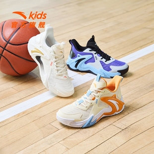 安踏儿童空域篮球文化鞋，2024年夏季男大童，透气运动休闲篮球鞋