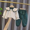 女宝宝洋气春装2衣服1一4岁3周半女婴儿童装，小女孩春秋款两件套装