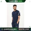 香港直邮Emporio Armani阿玛尼男士T恤蓝色徽标印花拼接短袖