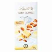 香港 瑞士进口 零食Lindt瑞士莲纯白/杏仁乌结白巧克力100g