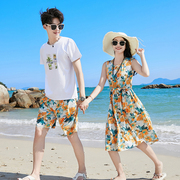 沙滩裙女小个子情侣装夏装套装海南三亚泰国旅游穿搭拍照衣服
