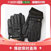 日本直邮DENTS 5-9204 亨利皮革手套羊毛手套手袋臂环触摸屏兼容