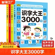 识字书幼儿认字 识字大王3000字 幼儿识字启蒙认字卡片 识字卡3000字幼儿园认字神器 儿童宝宝看图学字全套启蒙早教书绘本有声伴读