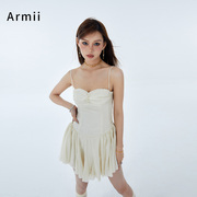 ARMII吊带连衣裙抹胸裙海边纯欲温柔裙子度假白色雪纺短裙芭蕾风