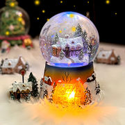 儿童新年礼物创意小下雪水晶球音乐盒八音盒旋转奇妙屋雪景球