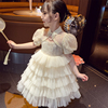女童网纱连衣裙夏装，2024儿童洋气小女孩公主蓬蓬，蛋糕绝美裙子