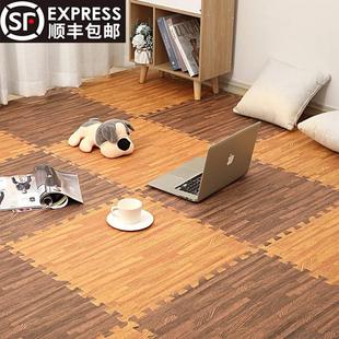 新疆60拼接地垫铺地泡沫垫木纹地板拼图塑料地毯满铺卧室垫子