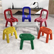 北欧轻奢ins网红克莱因餐椅舒适异形现代简约单人沙发椅创意椅子