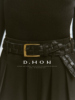 DMON澳洲100%进口羊皮_免打孔手工编织腰带纯黄铜扣休闲皮带