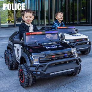 儿童电动车六轮亲子超大型可坐大人越野汽车小孩宝宝双人玩具警车