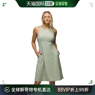 香港直邮潮奢prana女士，珠宝湖蓝色夏装连衣裙praza3g