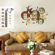 美式复古铁艺蝴蝶壁挂，欧式做旧客厅玄关，背景墙壁饰创意立体盘墙饰