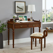 美式电脑桌实木欧式复古书桌，书房办公桌卧室写字台，家用小户型书桌