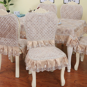 欧式通用餐椅垫套装家用客厅，餐桌椅子套罩椅垫坐垫长方形桌布布艺