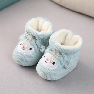 婴儿鞋袜新生儿脚套防掉秋冬季宝宝软底，棉鞋加绒保暖0-1岁6-8个月