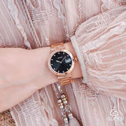 香港手表女钢带石英表腕表水钻玫瑰金色女士手表