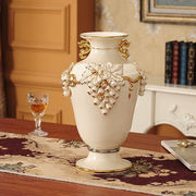 奢华欧式陶瓷花瓶摆件仿真花，客厅玄关花艺电视柜插花高档家居饰品