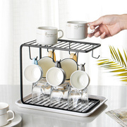杯架倒挂杯沥水架家用带盘晾晒咖啡杯酒杯架子厨房水杯控水置物架