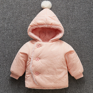 婴儿外套秋冬装加绒加厚女宝宝棉衣新生儿棉袄公主棉服0岁3个月69