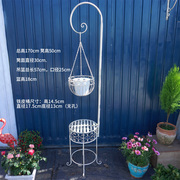 铁艺白色垂吊篮花架凳，v阳台落地花架悬挂花篮装饰品实用置物