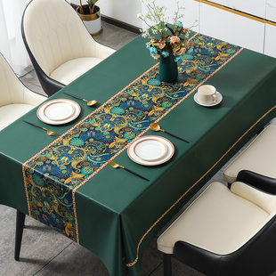 桌布轻奢高级感防水防油防烫免洗台布长方形餐桌，垫pvc茶几垫