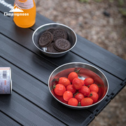 柯曼野餐碟套装S395不锈钢简约水果盘便携配收纳包户外野炊碗碟