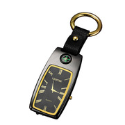 指南针个性汽车钥匙扣手表火机，防风多功能带灯，充电点烟器礼